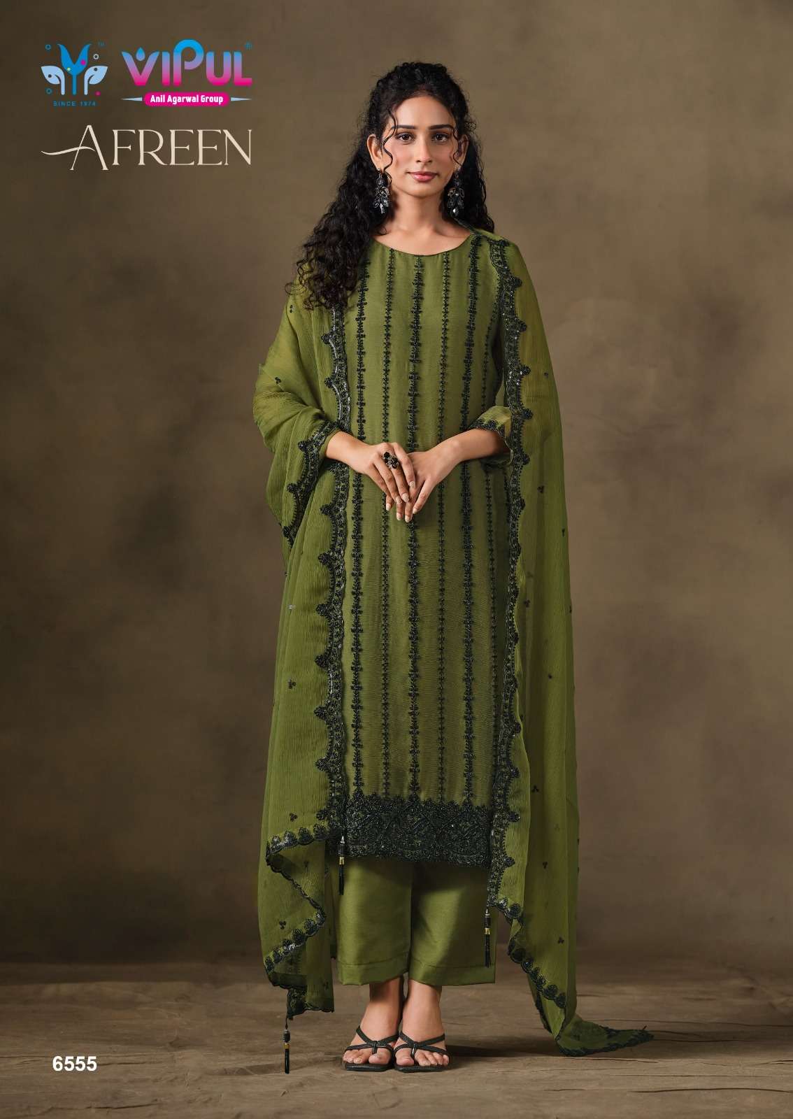 Vipul Fashion Afreen Crinkle Chiffon Dress Material