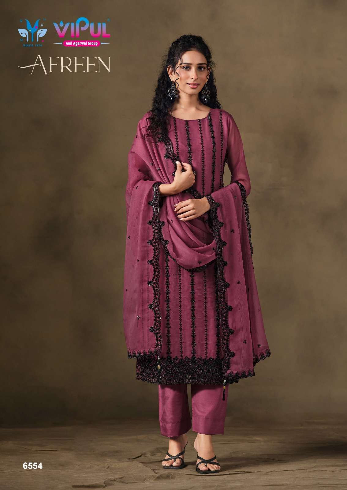 Vipul Fashion Afreen Crinkle Chiffon Dress Material