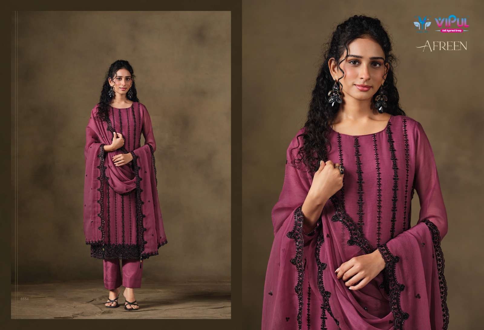 Vipul Fashion Afreen Crinkle Chiffon Dress Material