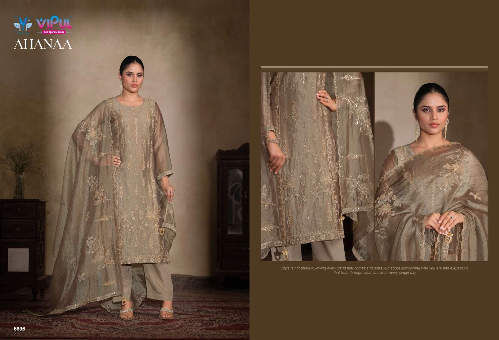 Vipul Fashion Ahanaa Organza Silk Dress Material
