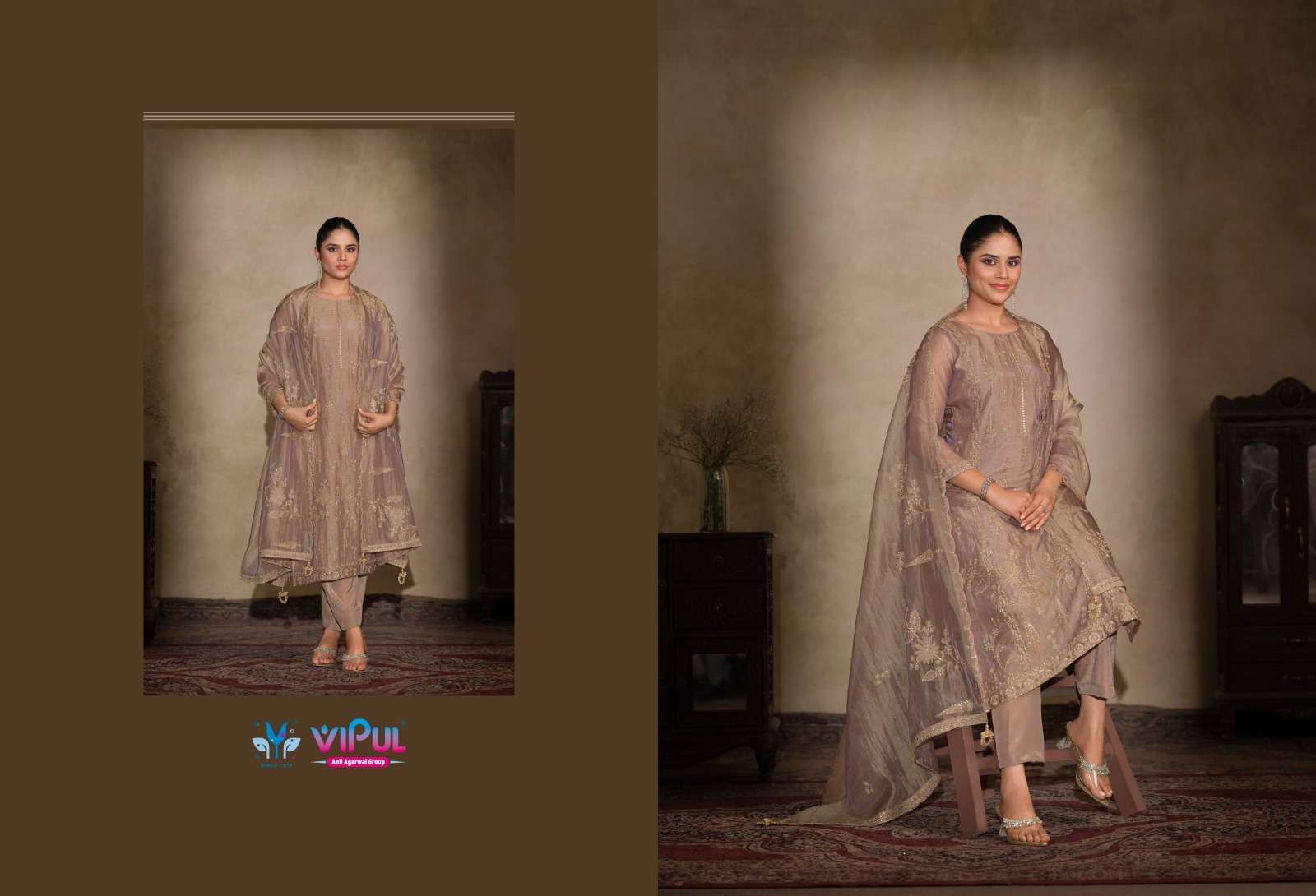 Vipul Fashion Ahanaa Organza Silk Dress Material