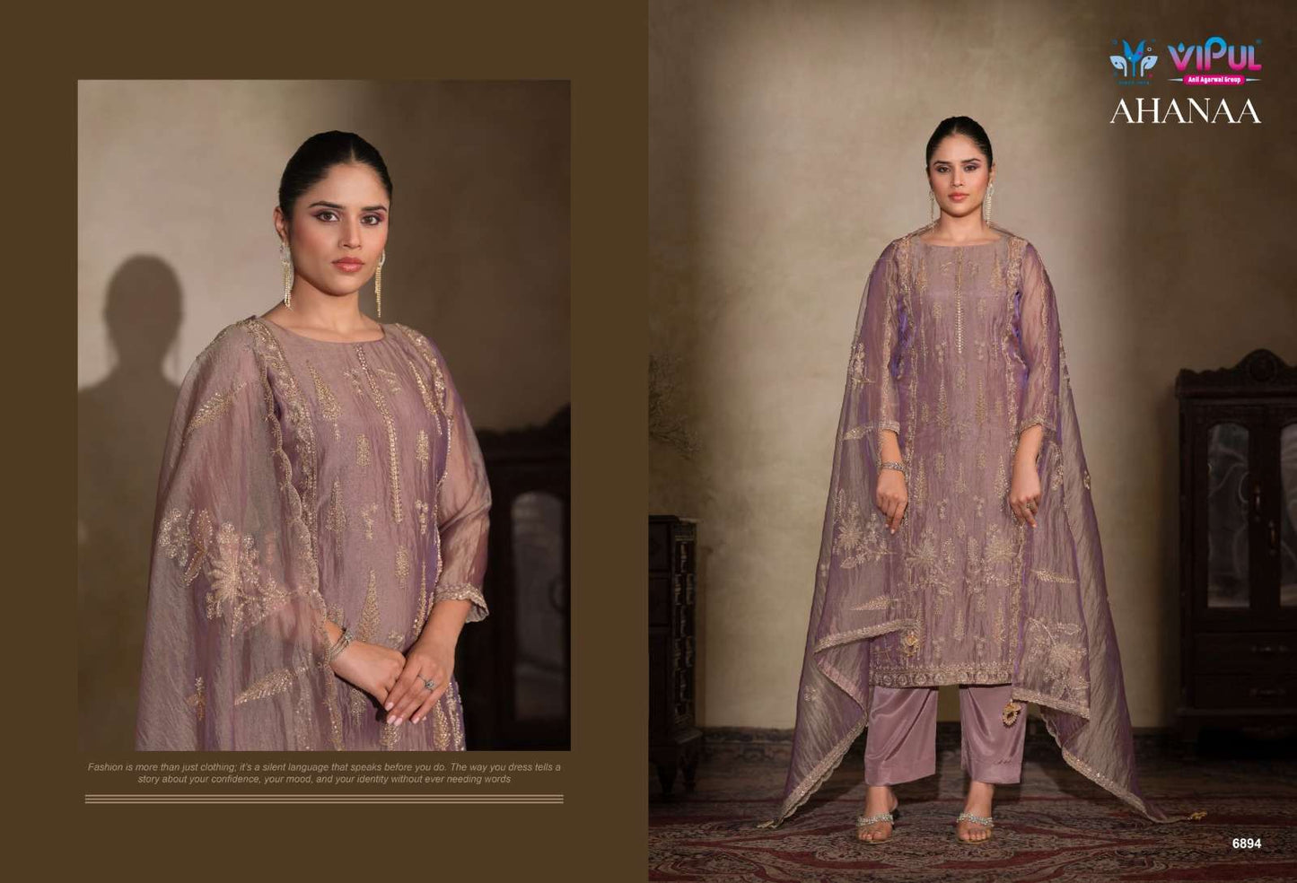 Vipul Fashion Ahanaa Organza Silk Dress Material