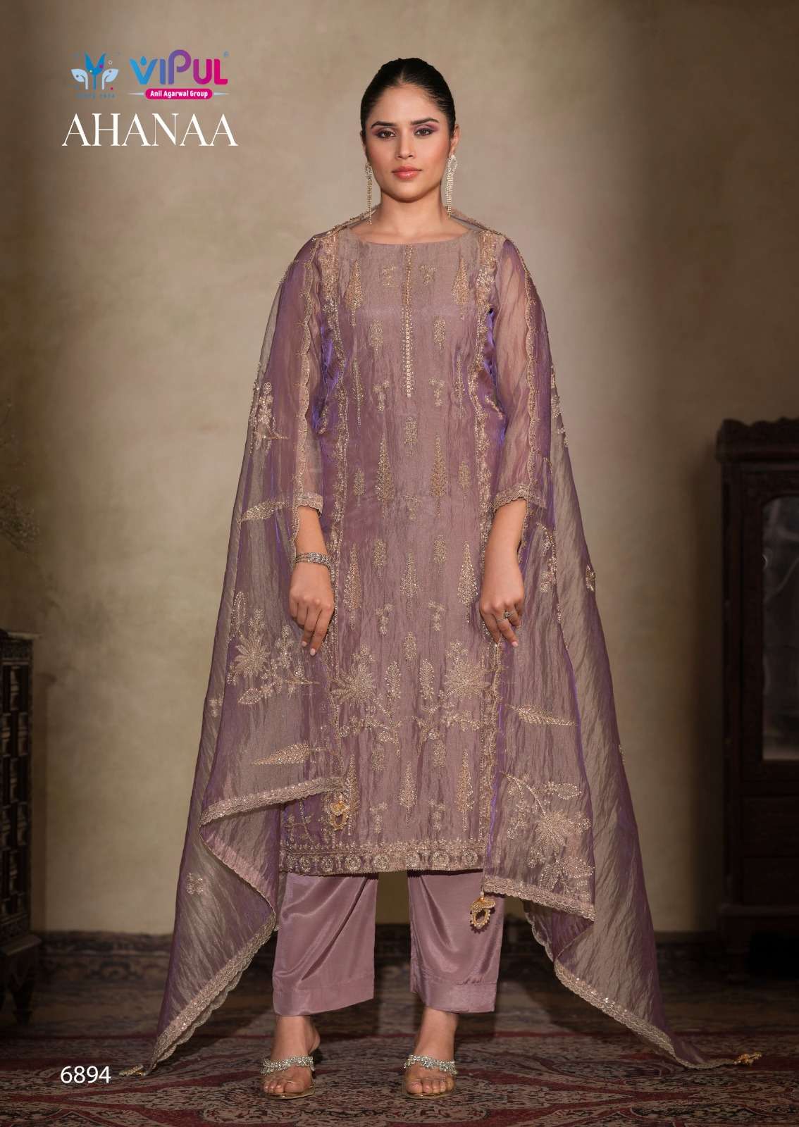 Vipul Fashion Ahanaa Organza Silk Dress Material