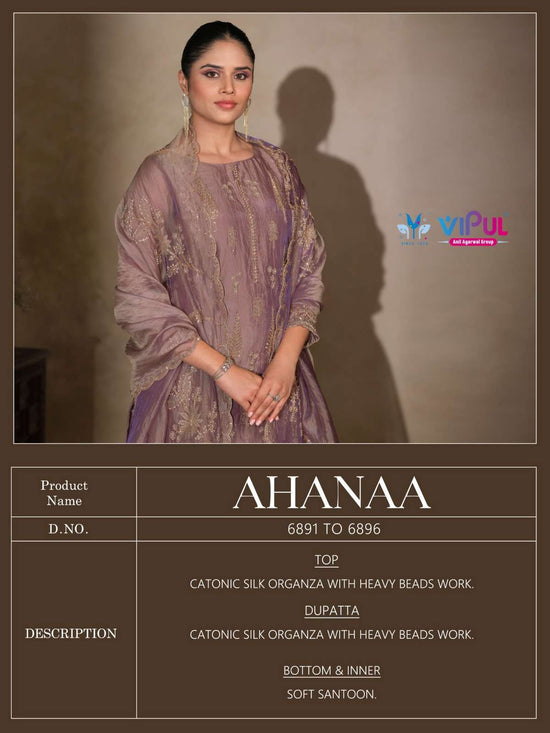 Vipul Fashion Ahanaa Organza Silk Dress Material