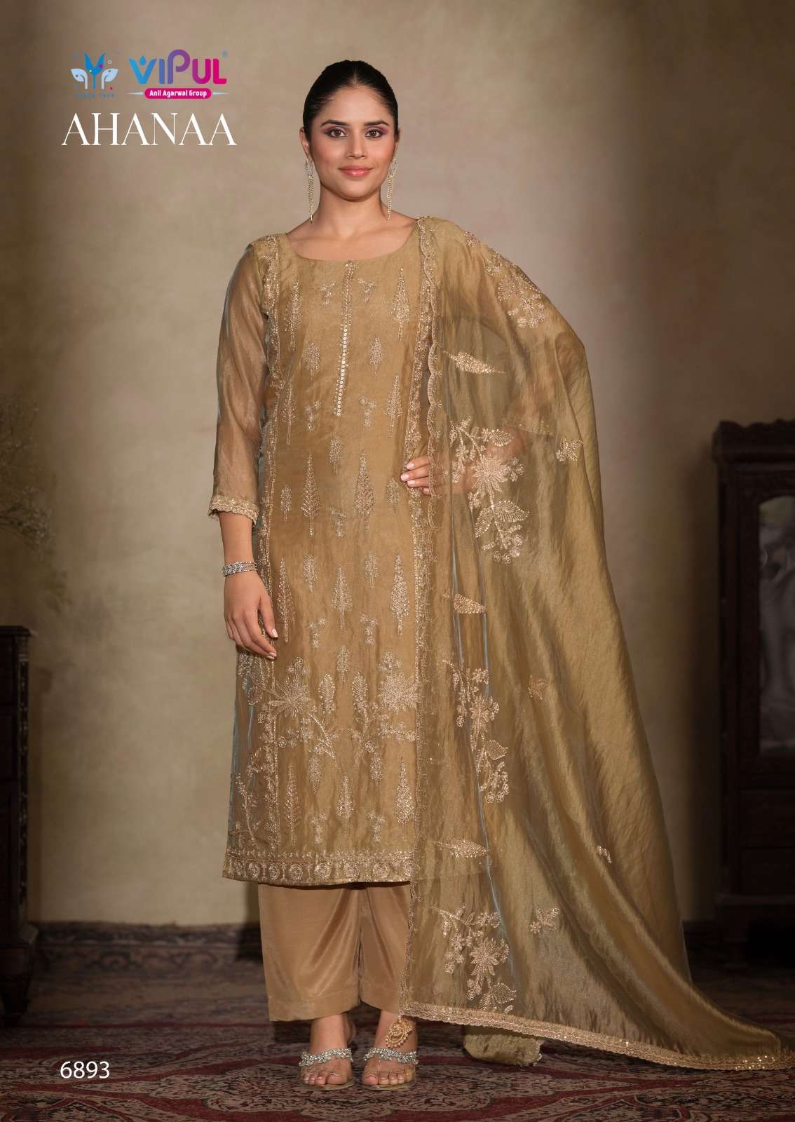 Vipul Fashion Ahanaa Organza Silk Dress Material