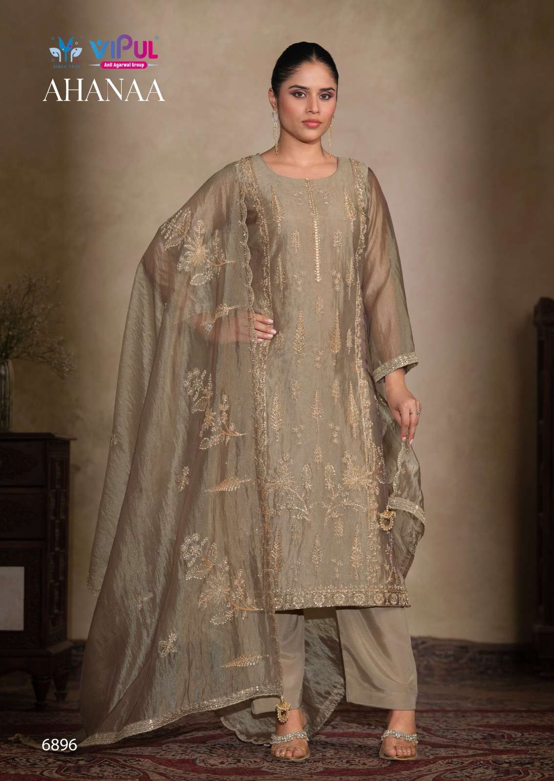 Vipul Fashion Ahanaa Organza Silk Dress Material