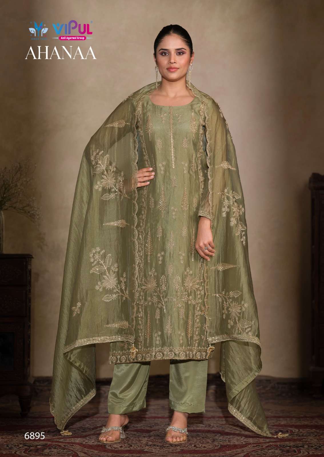 Vipul Fashion Ahanaa Organza Silk Dress Material