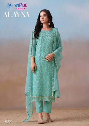 Vipul Fashion Alayna Crinkle Chiffon Designer Unstitched Dress Material
