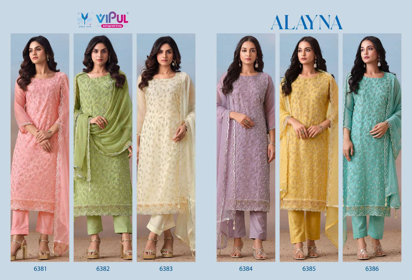 Vipul Fashion Alayna Crinkle Chiffon Designer Unstitched Dress Material