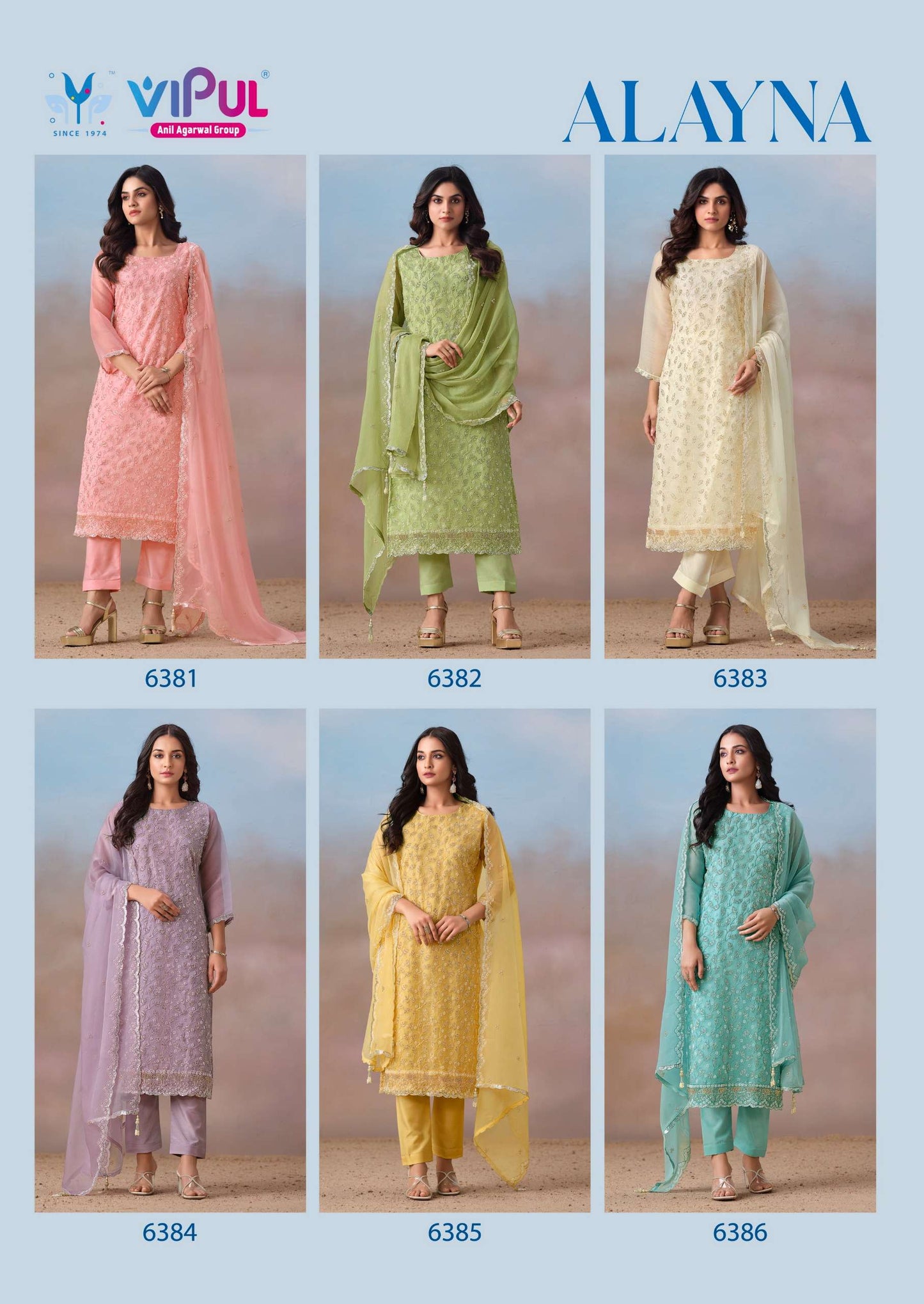 Vipul Fashion Alayna Crinkle Chiffon Designer Unstitched Dress Material