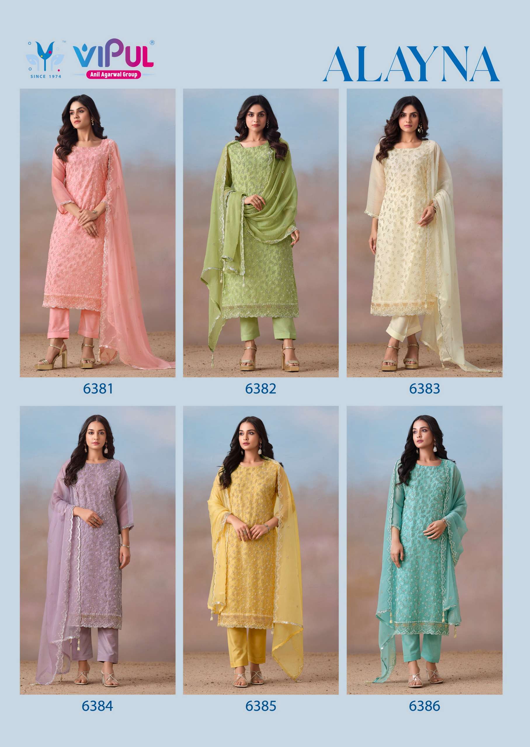 Vipul Fashion Alayna Crinkle Chiffon Designer Unstitched Dress Material