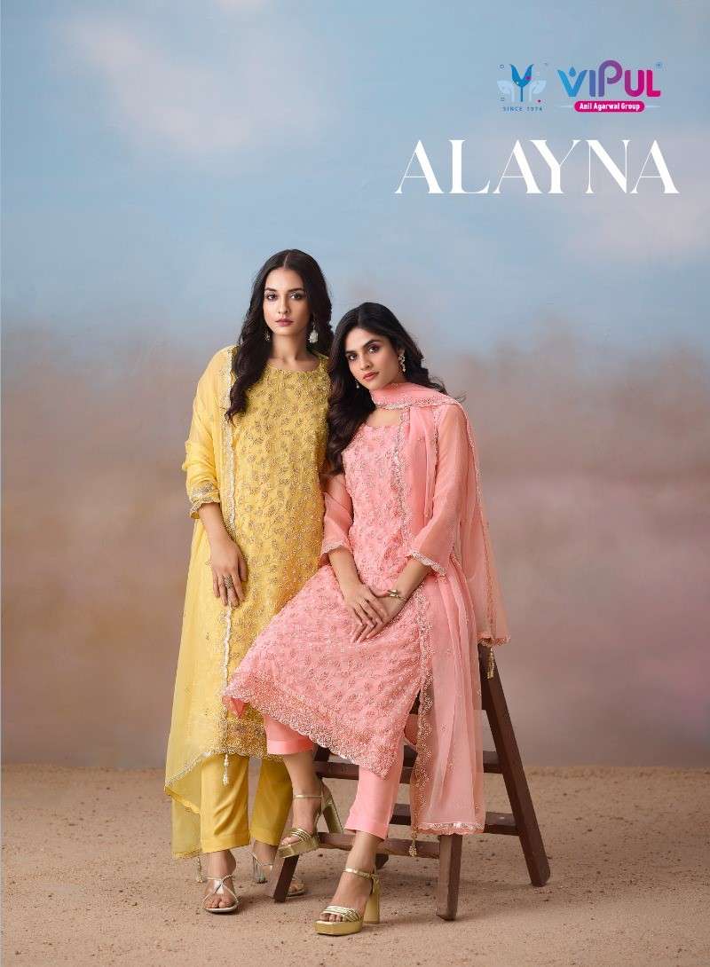 Vipul Fashion Alayna Crinkle Chiffon Designer Unstitched Dress Material