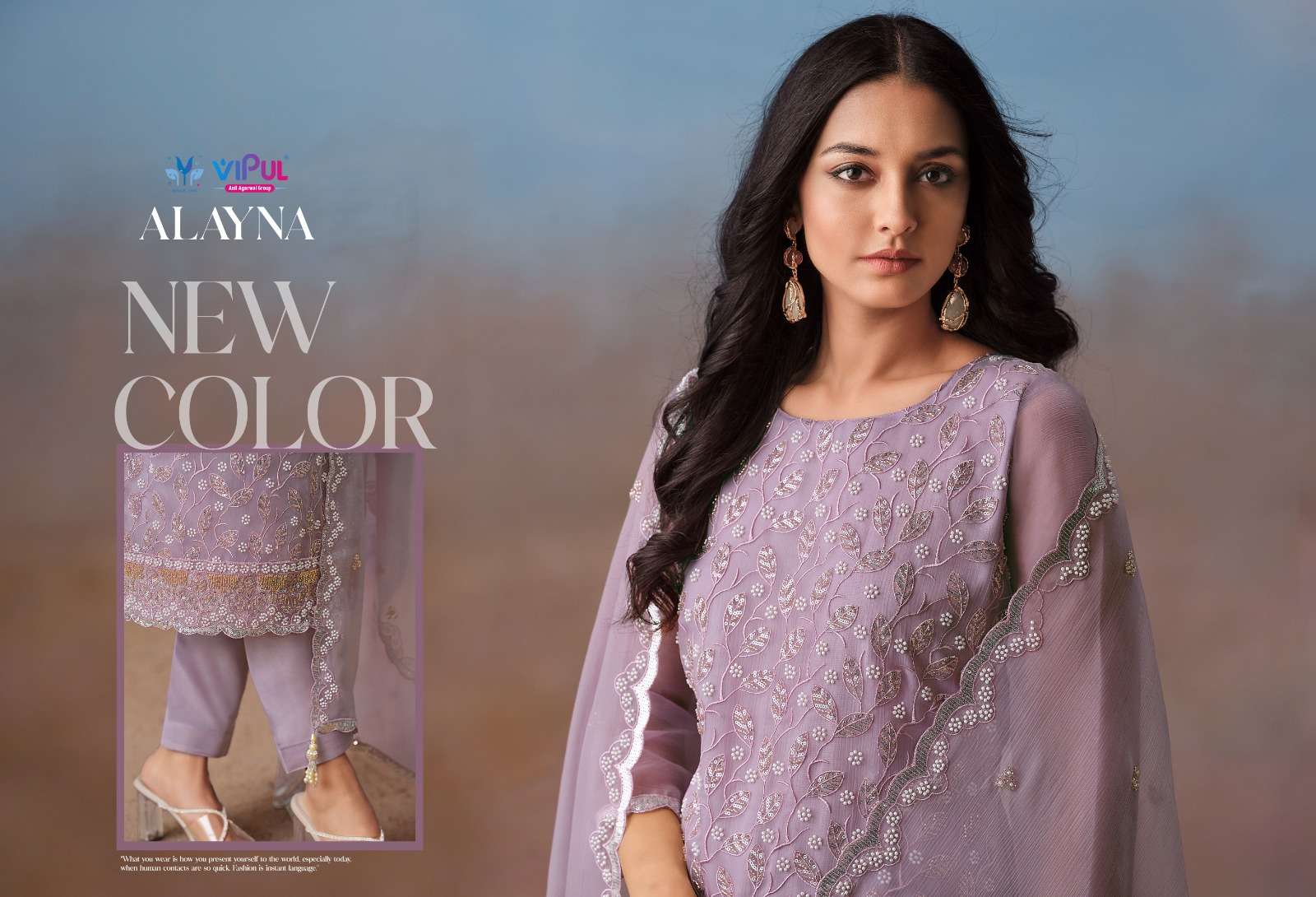 Vipul Fashion Alayna Crinkle Chiffon Designer Unstitched Dress Material