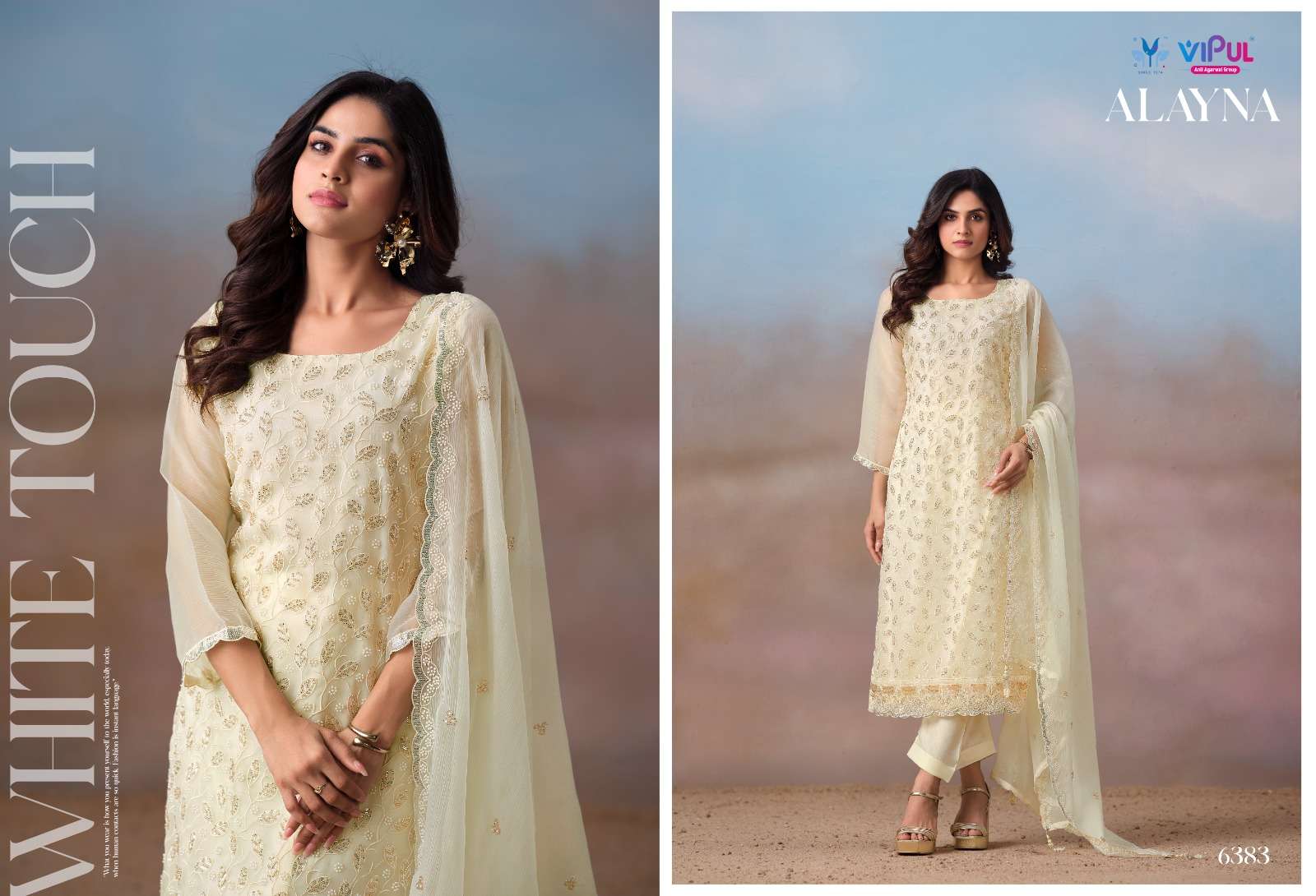 Vipul Fashion Alayna Crinkle Chiffon Designer Unstitched Dress Material