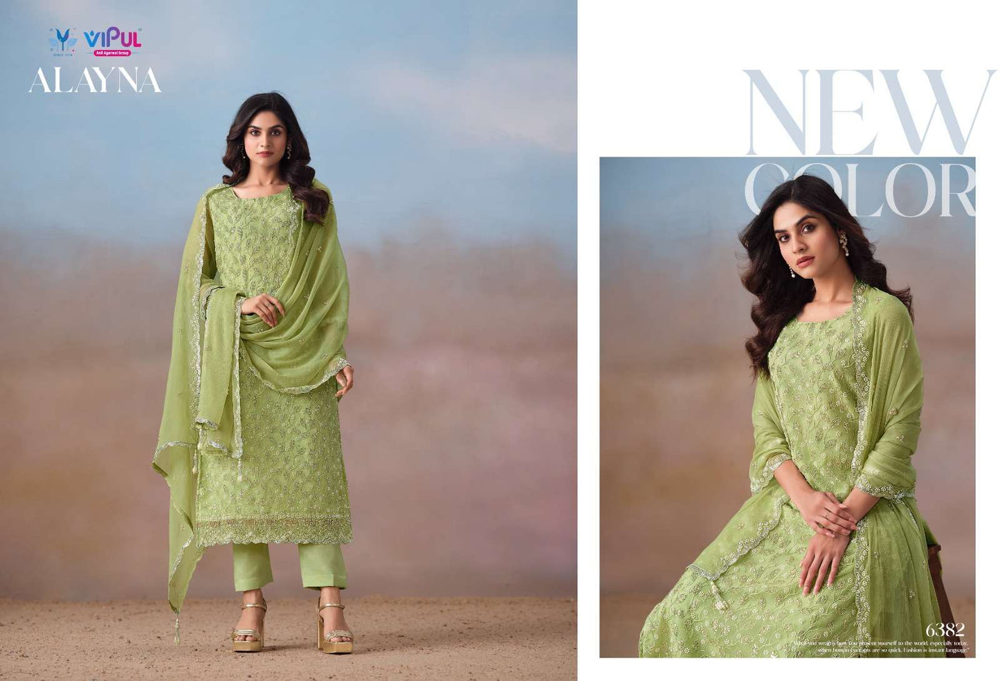 Vipul Fashion Alayna Crinkle Chiffon Designer Unstitched Dress Material