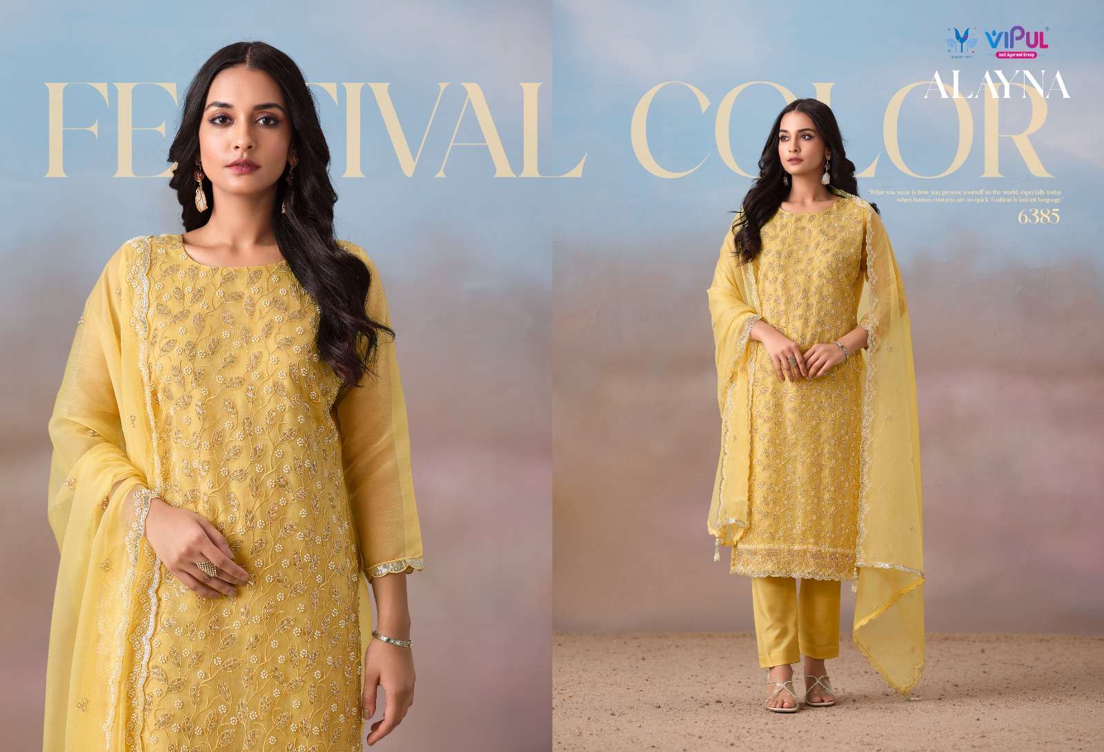 Vipul Fashion Alayna Crinkle Chiffon Designer Unstitched Dress Material