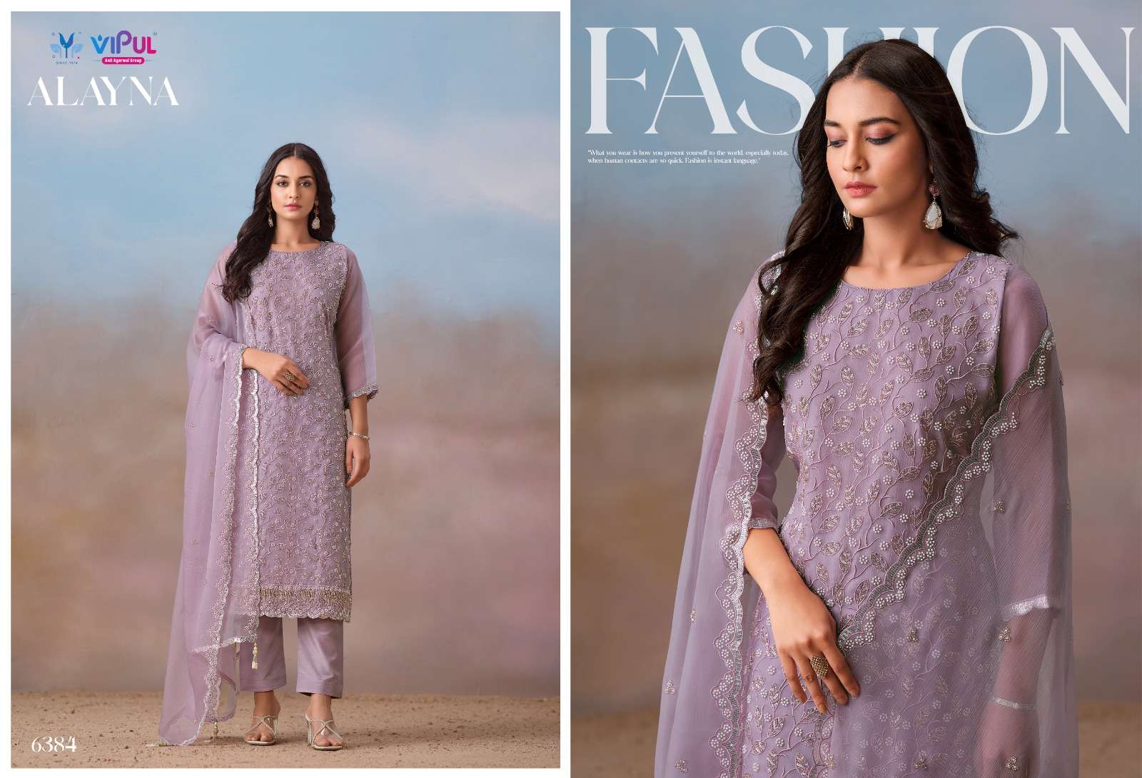 Vipul Fashion Alayna Crinkle Chiffon Designer Unstitched Dress Material