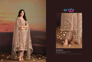 Vipul Fashion Allia Catonic Silk Organza Dress Material