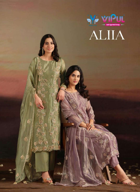Vipul Fashion Allia Catonic Silk Organza Dress Material