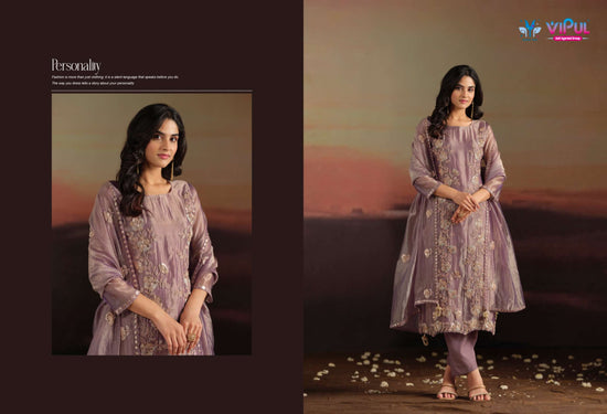 Vipul Fashion Allia Catonic Silk Organza Dress Material