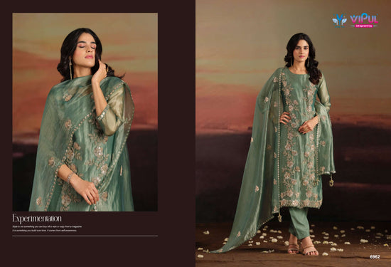 Vipul Fashion Allia Catonic Silk Organza Dress Material