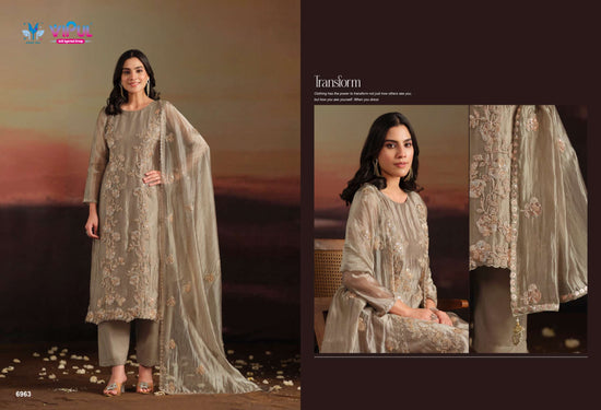 Vipul Fashion Allia Catonic Silk Organza Dress Material