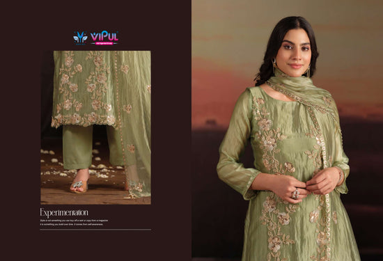 Vipul Fashion Allia Catonic Silk Organza Dress Material