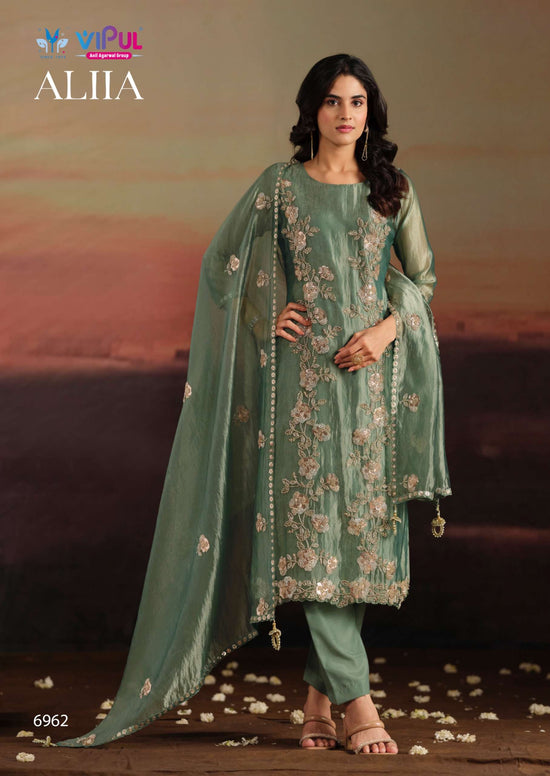 Vipul Fashion Allia Catonic Silk Organza Dress Material