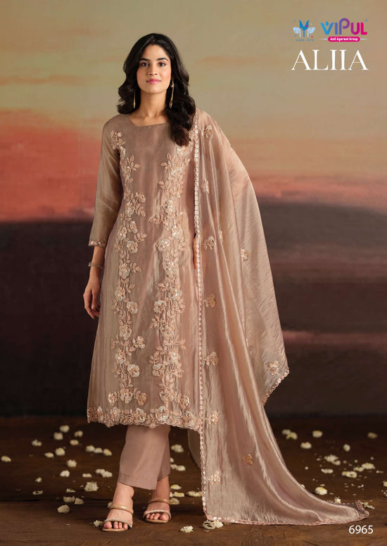 Vipul Fashion Allia Catonic Silk Organza Dress Material