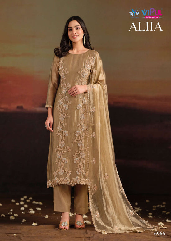 Vipul Fashion Allia Catonic Silk Organza Dress Material