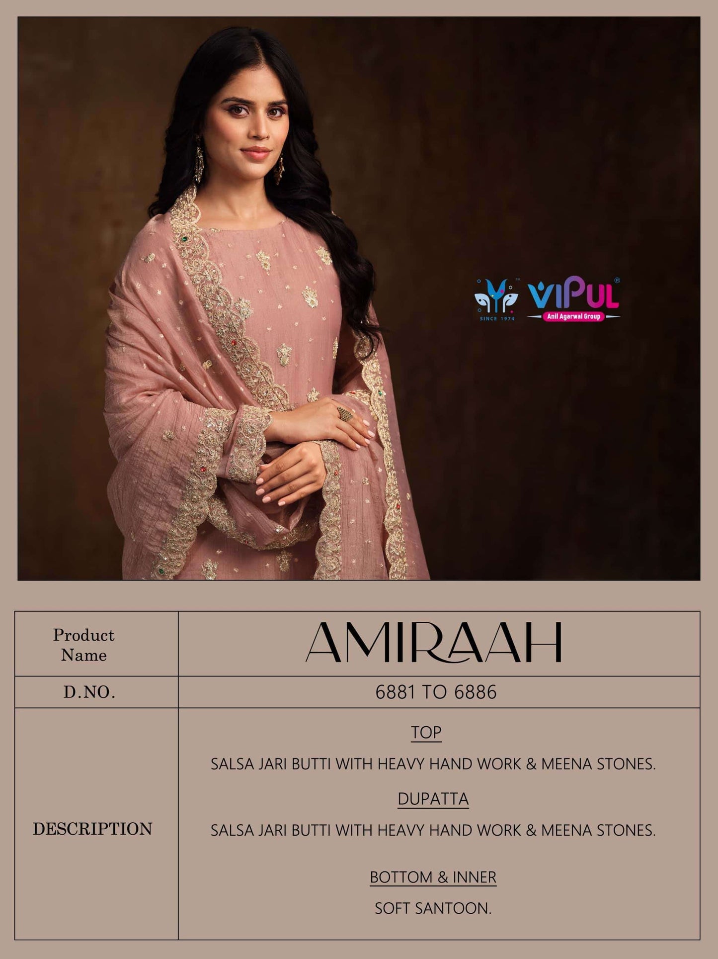 Vipul Fashion Amiraah Salsa Jari Dress Material