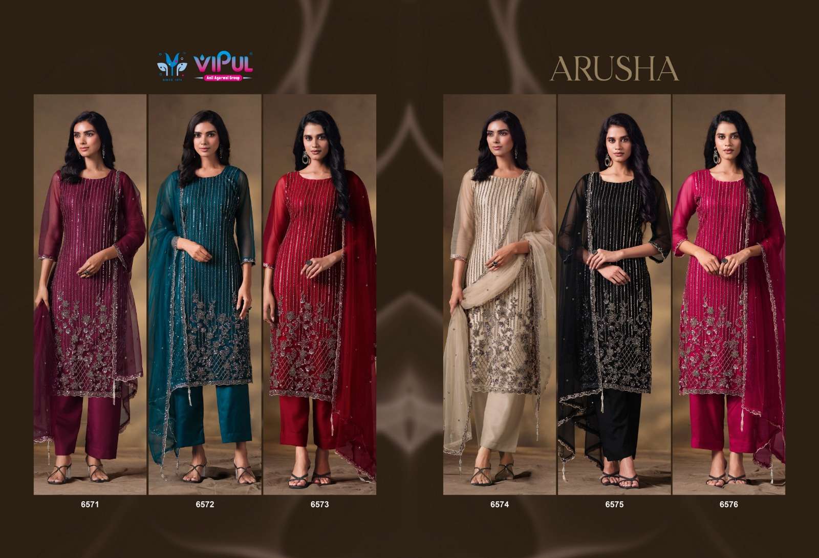 Vipul Fashion Arusha Heavy Net Designer Dress Material