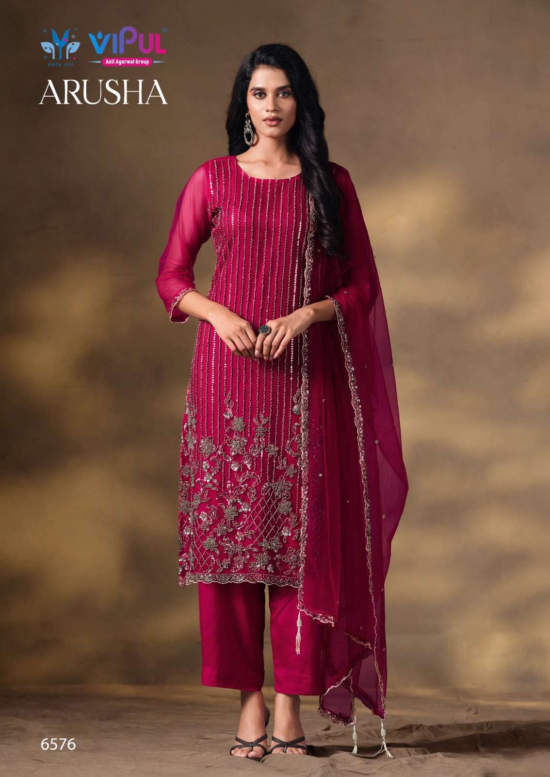 Vipul Fashion Arusha Heavy Net Designer Dress Material
