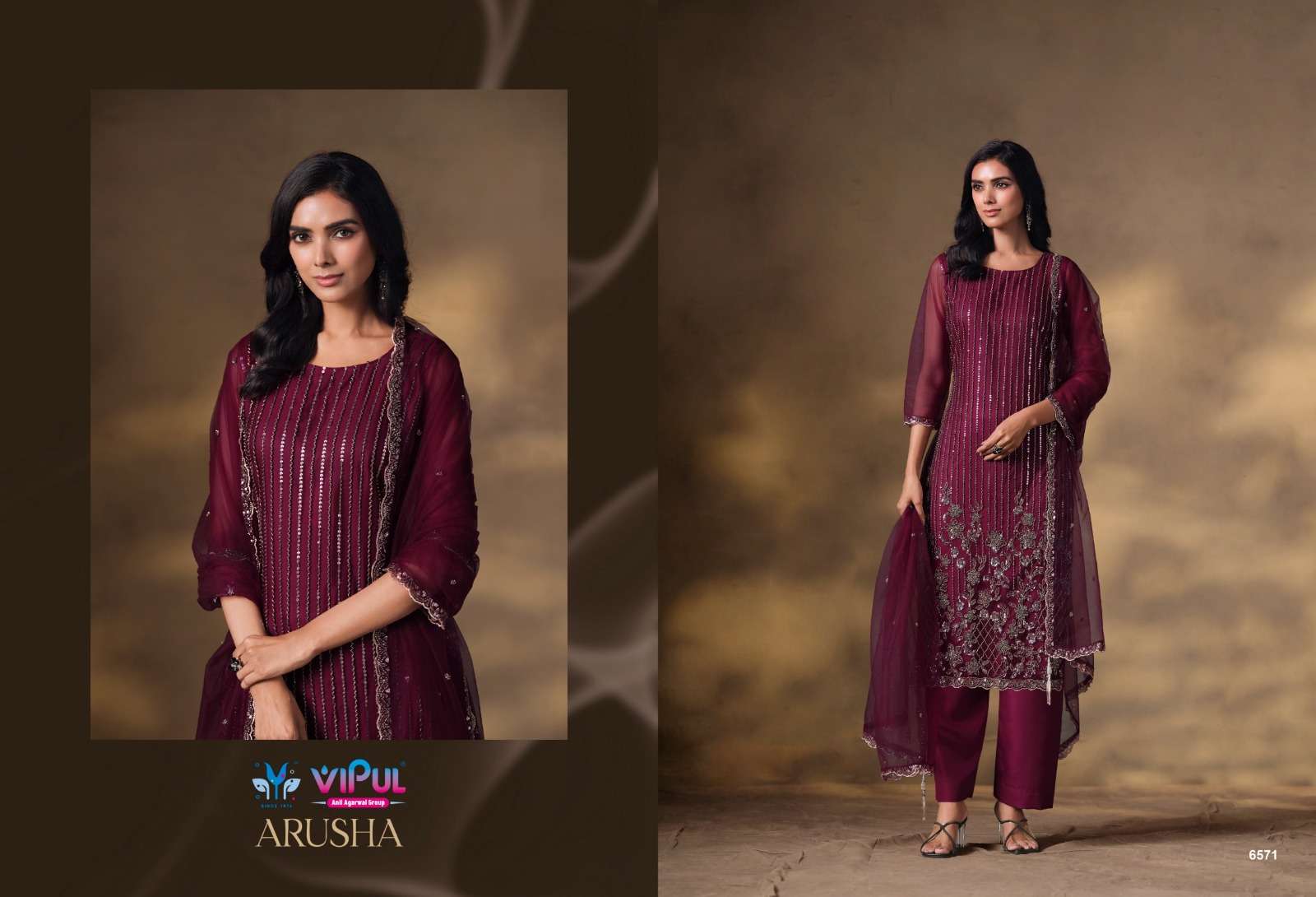 Vipul Fashion Arusha Heavy Net Designer Dress Material