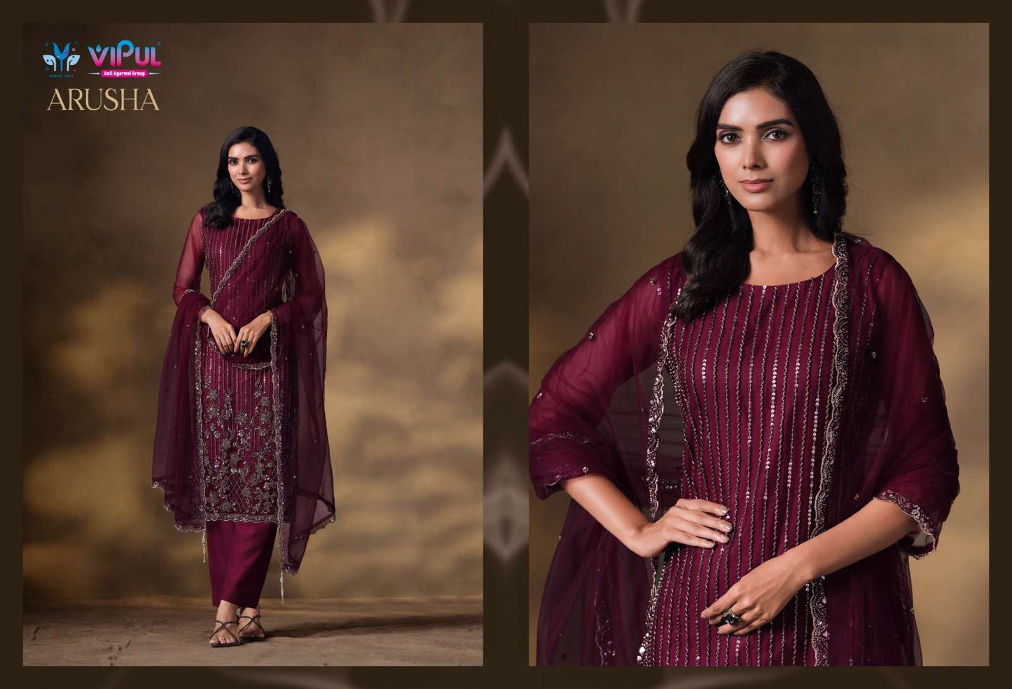 Vipul Fashion Arusha Heavy Net Designer Dress Material