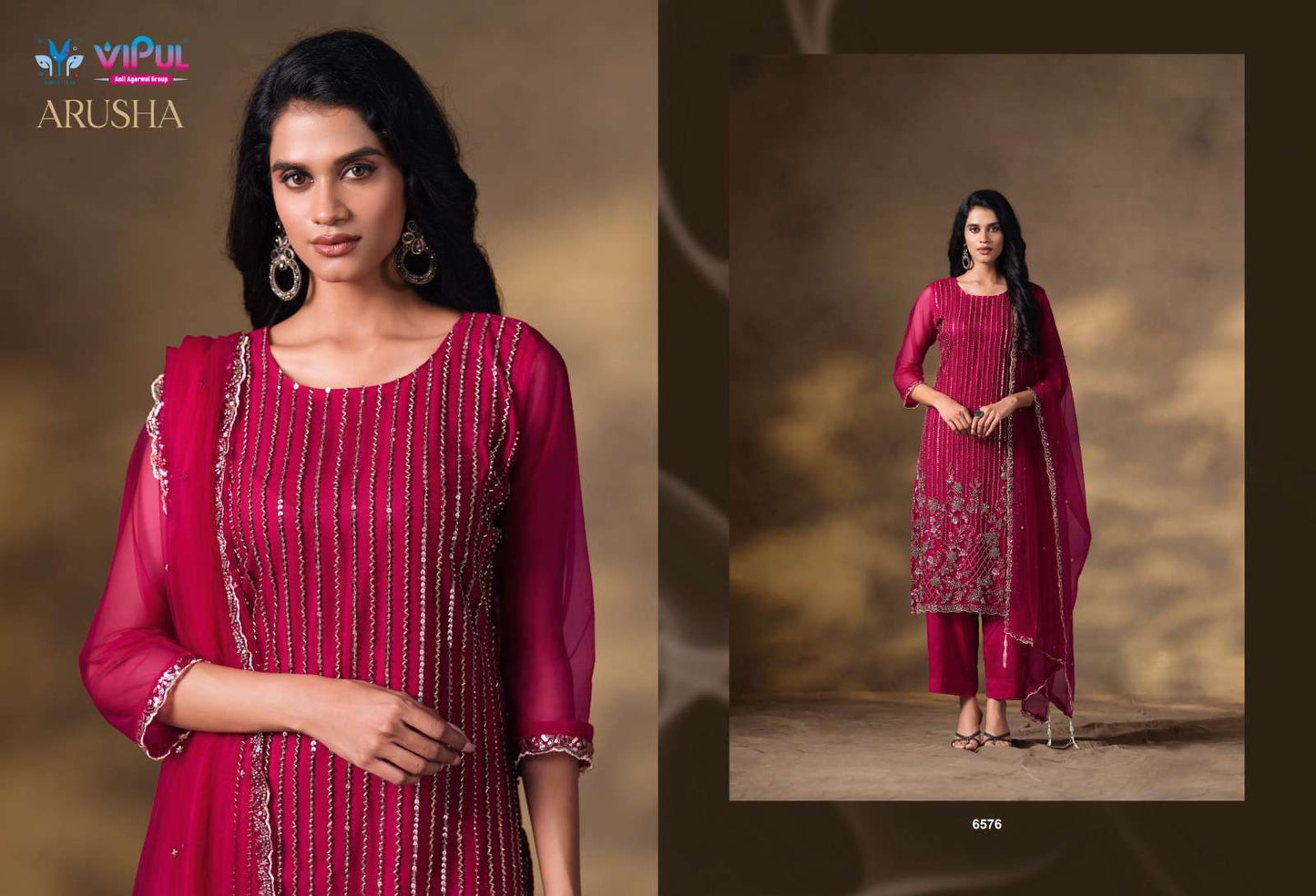 Vipul Fashion Arusha Heavy Net Designer Dress Material