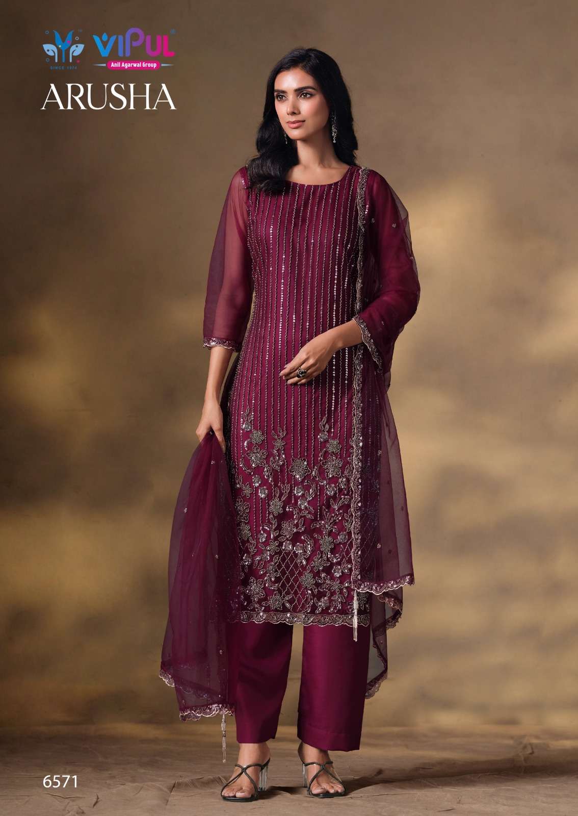 Vipul Fashion Arusha Heavy Net Designer Dress Material