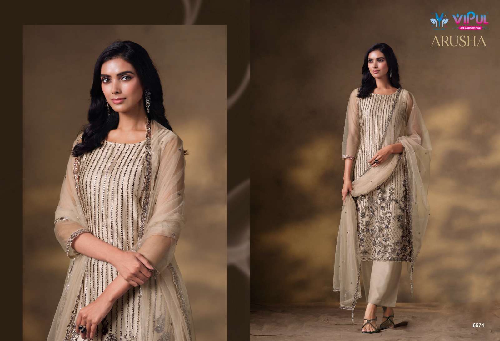 Vipul Fashion Arusha Heavy Net Designer Dress Material