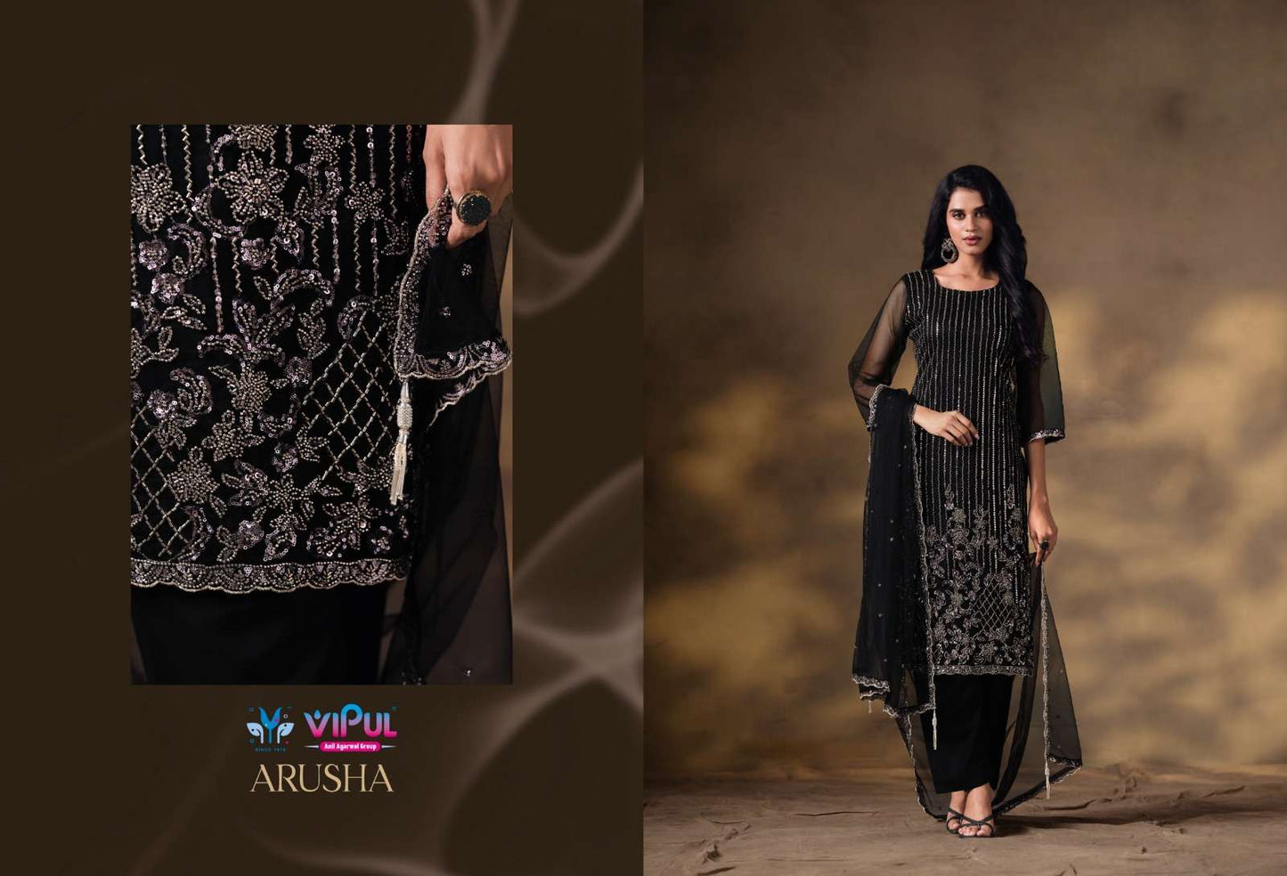 Vipul Fashion Arusha Heavy Net Designer Dress Material