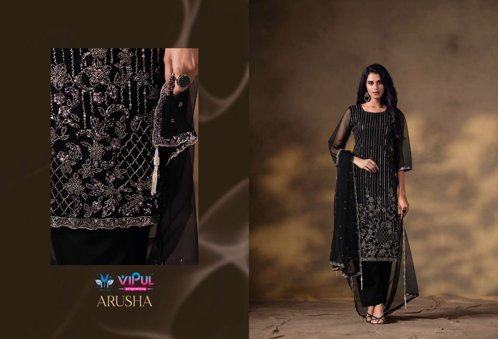 Vipul Fashion Arusha Heavy Net Designer Dress Material