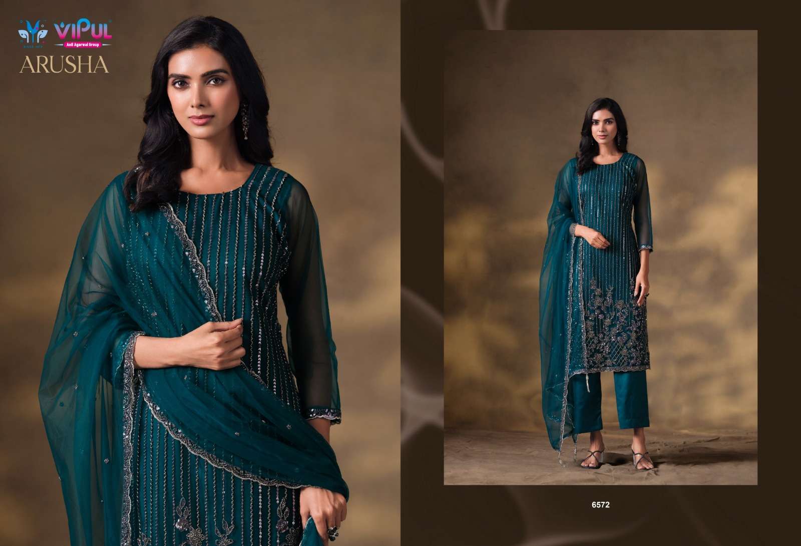Vipul Fashion Arusha Heavy Net Designer Dress Material