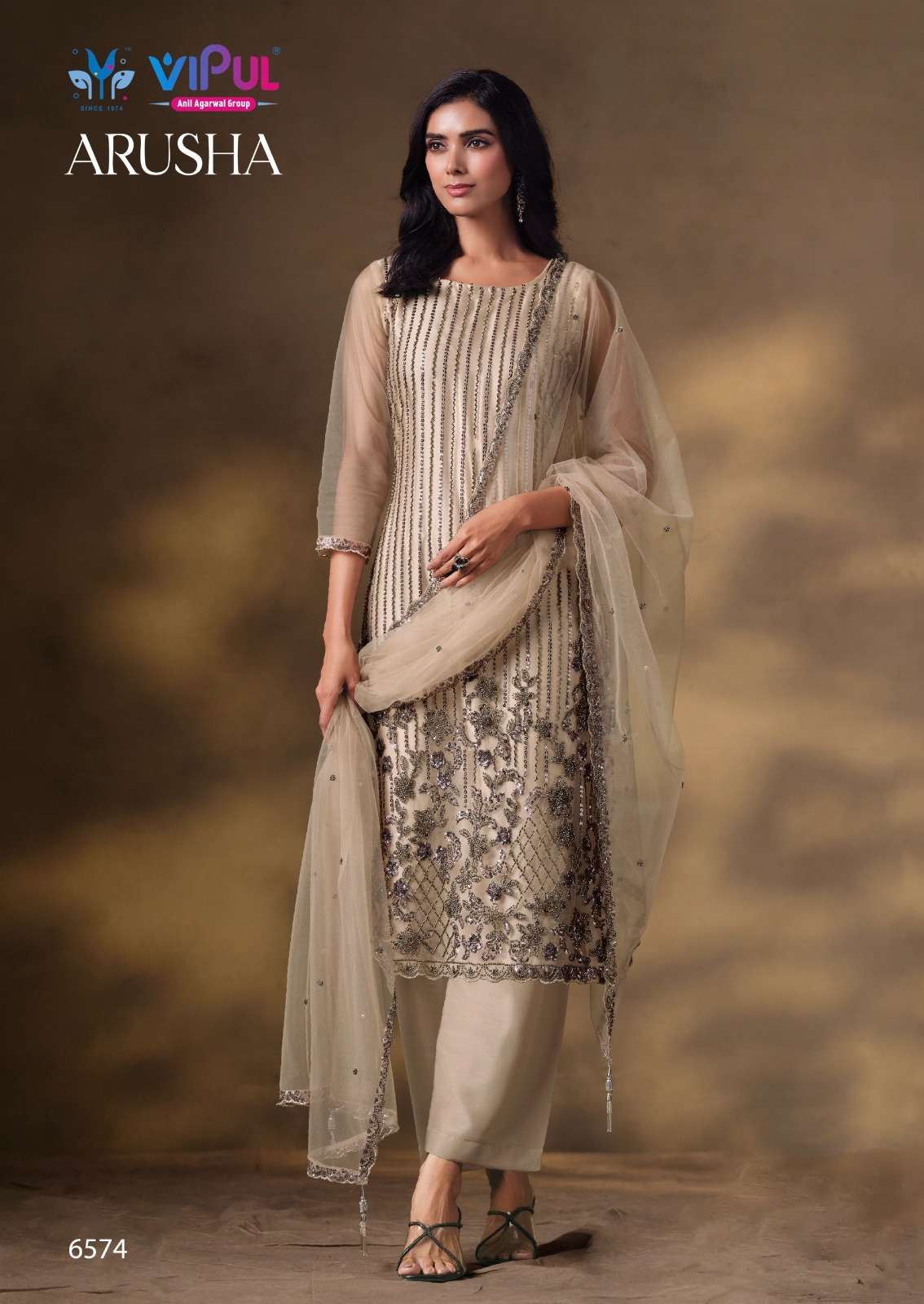 Vipul Fashion Arusha Heavy Net Designer Dress Material