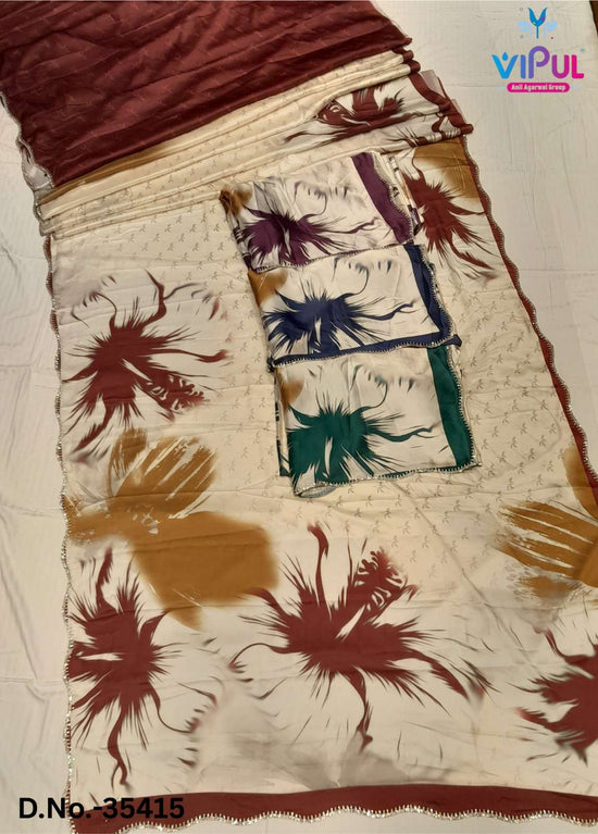 Vipul Fashion Elliza Soft Satin Silk Party Wear Saree