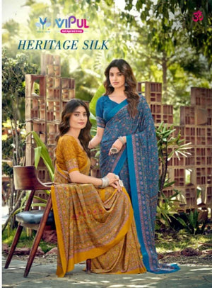 Vipul Fashion Heritage Silk 94527 Colors Crape Saree