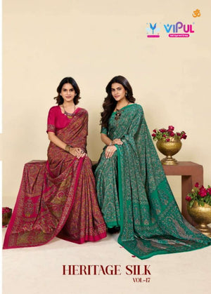 Vipul Fashion Heritage Silk Vol 17 94518 Colors Crape Saree