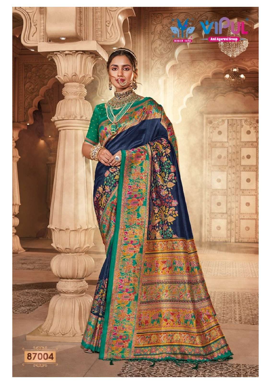 Vipul Fashion Ivory Silk Soft Silk Saree - Amrah Wholesale