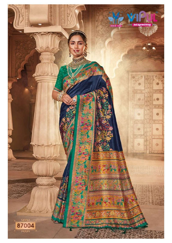 Vipul Fashion Ivory Silk Soft Silk Saree - Amrah Wholesale