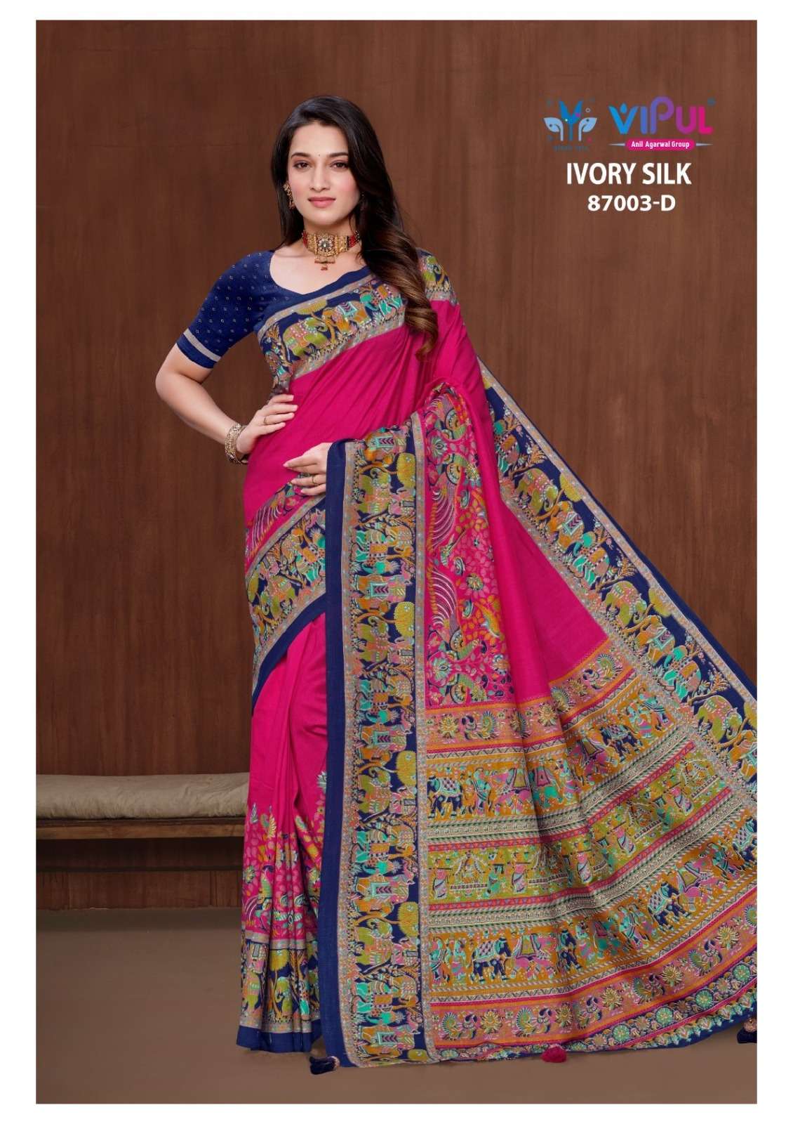 Vipul Fashion Ivory Silk Soft Silk Saree - Amrah Wholesale