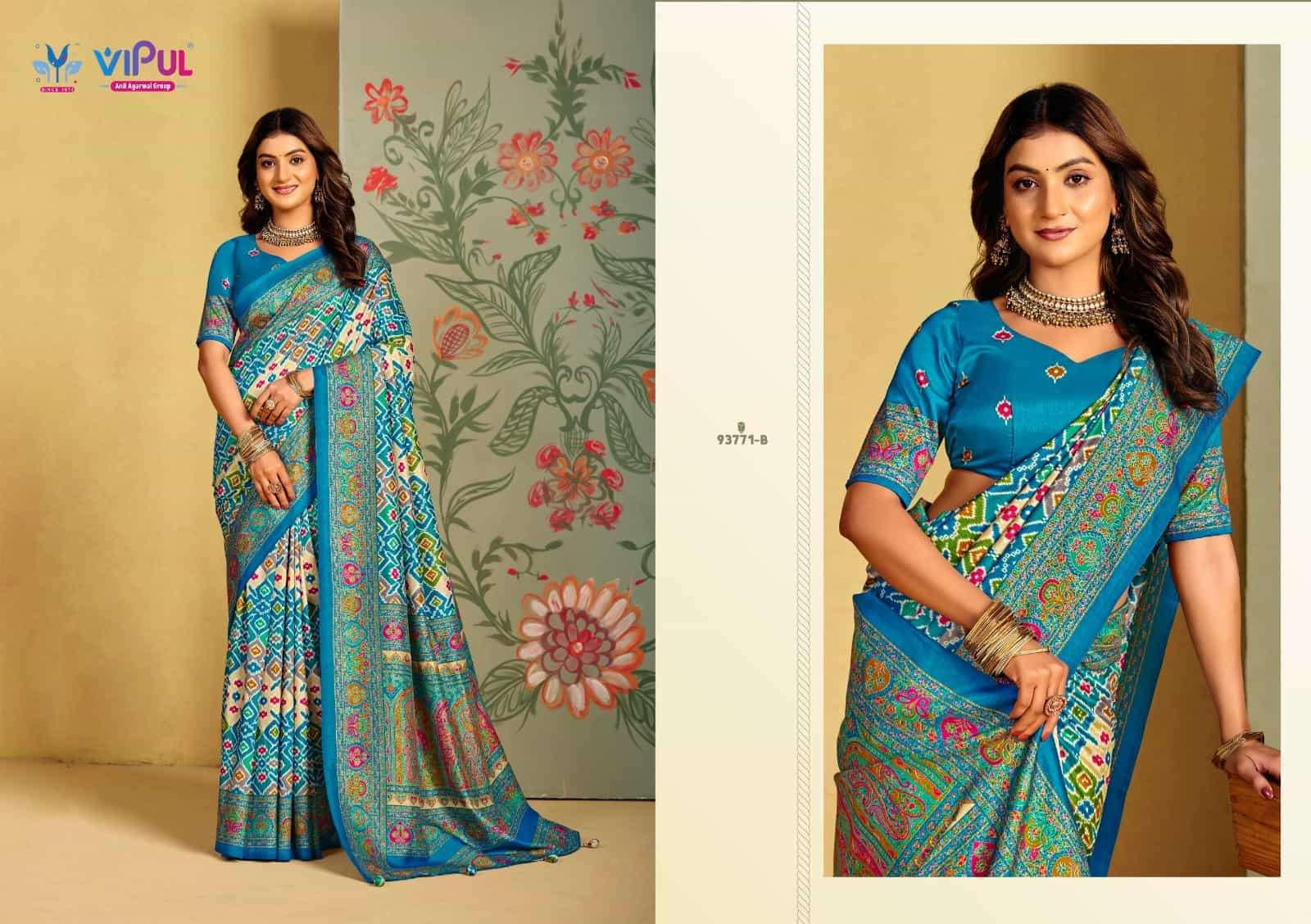Vipul Fashion Ivory Silk Vol 16 Soft Silk Saree - Amrah Wholesale