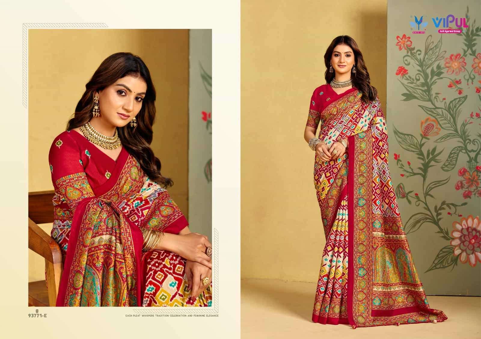 Vipul Fashion Ivory Silk Vol 16 Soft Silk Saree - Amrah Wholesale